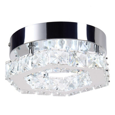 Modern Hexagonal Shape LED Crystal Ceiling Light with Stainless Steel ...