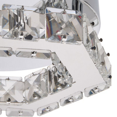 Modern Hexagonal Shape LED Crystal Ceiling Light with Stainless Steel ...