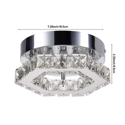 Modern Hexagonal Shape LED Crystal Ceiling Light with Stainless Steel ...