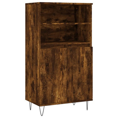 Modern Highboard Smoked Oak 60x36x110 cm Engineered Wood