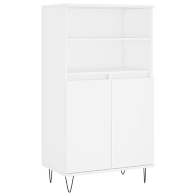Modern Highboard White 60x36x110 cm Engineered Wood