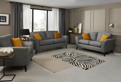 Modern Home Caxton 3+2 Seater Sofa Set with Armchair Charcoal