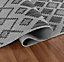 Modern Ikat Design Outdoor-Indoor Rugs Dark Grey 50x80 cm