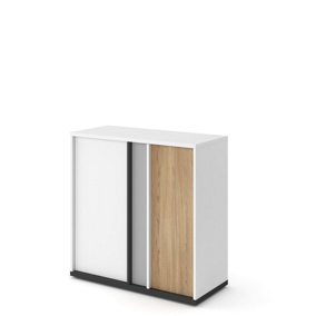 Modern Imola Sideboard Cabinet with Shelves in White Matt - Spacious and Stylish (H)900mm (W)900mm (D)400mm