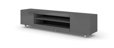 Modern Kate TV Cabinet in Graphite W1890mm x H450mm x D370mm