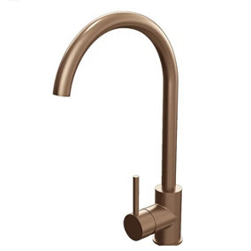 Modern Kitchen Mixer Tap with Swivel Spout - Brushed Copper