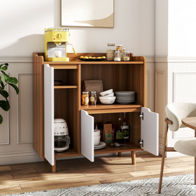 Modern Kitchen Sideboard Storage Cabinet with Microwave Shelf