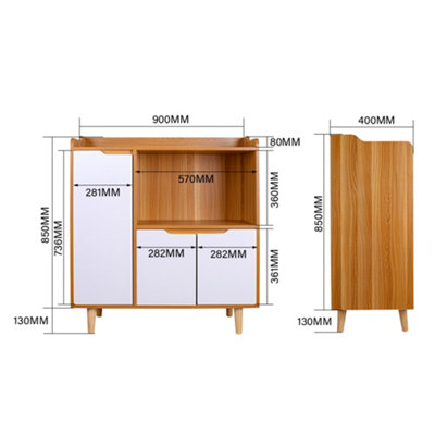 Modern Kitchen Sideboard Storage Cabinet with Microwave Shelf