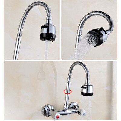 Modern kitchen sink in wall faucet 360degree rotatable mixing valve ...