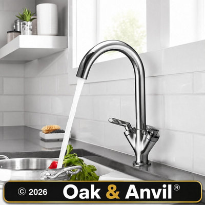 Modern Kitchen Sink Mixer Tap  Chrome Single Lever Swivel Spout Faucet