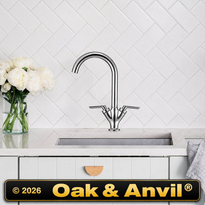 Modern Kitchen Sink Mixer Tap  Chrome Single Lever Swivel Spout Faucet