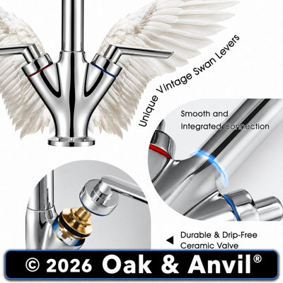 Modern Kitchen Sink Mixer Tap  Chrome Single Lever Swivel Spout Faucet