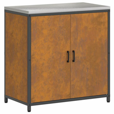 Modern Kitchen Storage Cabinet with Shelf Rusty Weathering steel