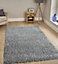 Modern Large Silver Grey Shaggy Area Rugs 50mm/5cm Thick Fluffy Rugs Living Room Decor - 160x230 cm