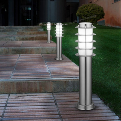 Modern LED Bollard Garden Lamp Post Stainless Steel Outdoor Pathway ...