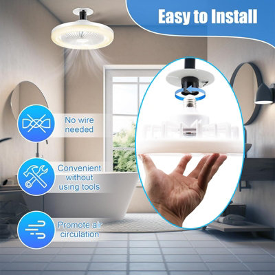 Modern LED Ceiling Fan Light with Remote Control, Dimmable & 3 Fan ...