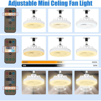 Modern LED Ceiling Fan Light with Remote Control, Dimmable & 3 Fan ...