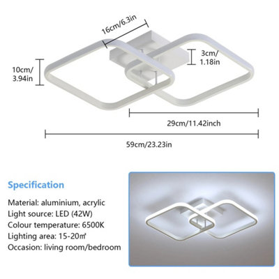 Modern LED Ceiling Light Cold White Light Ceiling Lamp Bedroom Living ...