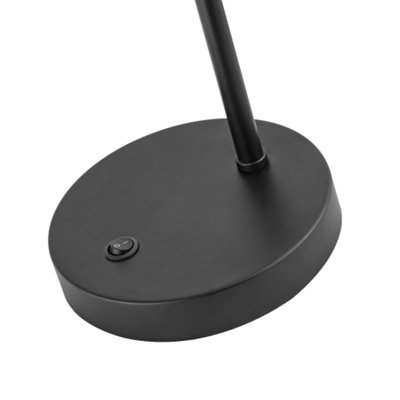 Modern LED Spot Matt Black Metal Desk Lamp with Base Switch and ...