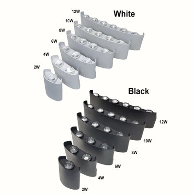 Aipsun 4 Pack Black Modern LED Wall Sconce Hardwired Indoor Wall Lights Up and D