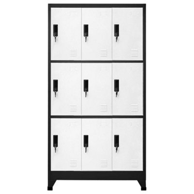 Modern Locker Cabinet Anthracite and White 90x45x180 cm Steel