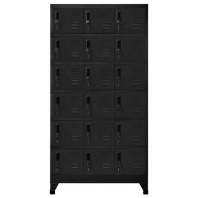 Modern Locker Cabinet Black 90x40x180 cm Steel