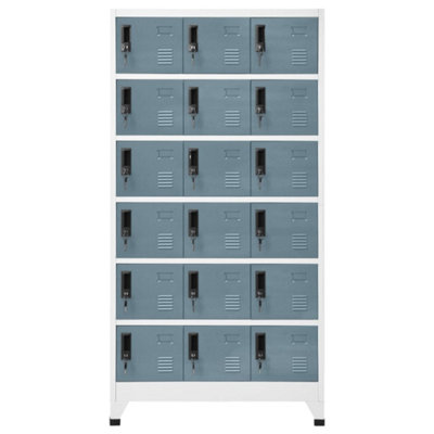 Modern Locker Cabinet Light Grey and Dark Grey 90x40x180 cm Steel