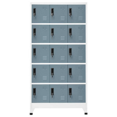Modern Locker Cabinet Light Grey and Dark Grey 90x40x180 cm Steel