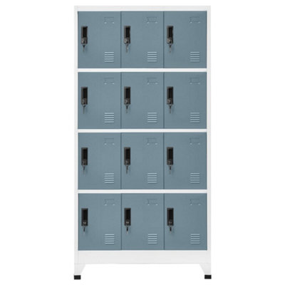Modern Locker Cabinet Light Grey and Dark Grey 90x45x180 cm Steel
