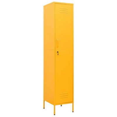 Modern Locker Cabinet Mustard Yellow 35x46x180 cm Steel
