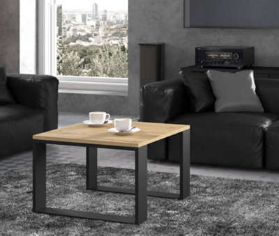 Modern Luca Square Coffee Table in Oak Artisan 600mm