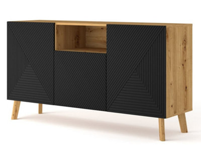 Modern Luxi Sideboard Cabinet in Black W1460mm x H800mm x D420mm