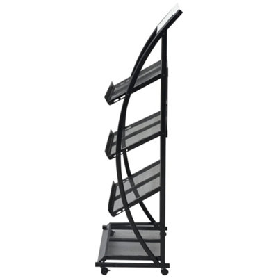 Modern Magazine Rack 47x40x134 cm Black and White A4