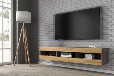 Modern Mantra TV Cabinet in Oak Artisan W1600mm x H320mm x D350mm