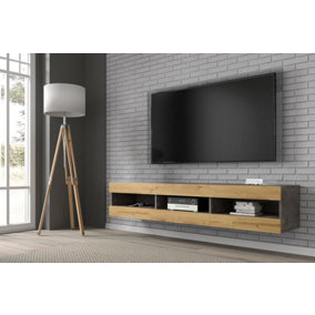 Modern Mantra TV Cabinet in Oak Artisan W1600mm x H320mm x D350mm