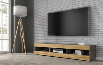 Modern Mantra TV Cabinet in Oak Artisan W1600mm x H320mm x D350mm