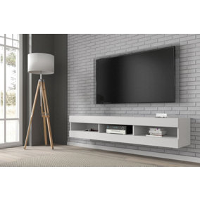 Modern Mantra TV Cabinet in White W1600mm x H320mm x D350mm