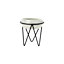 Modern Marble Ceramic Tabletop Succulent Planter with Black Metal Stand 125 x 165 mm