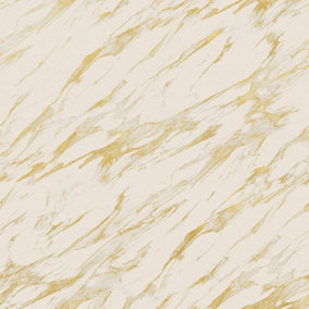 Modern Marble Wallpaper In Cream With Gold Effect