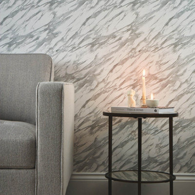 Modern Marble Wallpaper In Grey