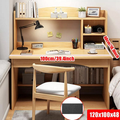 Modern MDF Computer Desk with Integrated Storage Shelves (100x48cm)