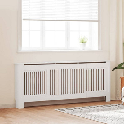 Modern MDF Radiator Cover White 205 cm