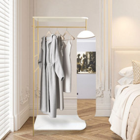 Modern Metal Clothes Rail Clothes Rack with Mirror