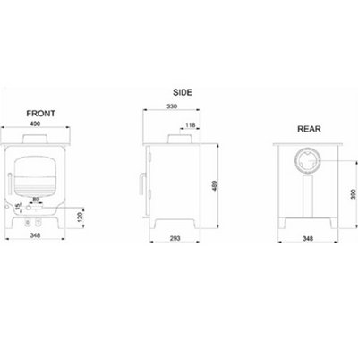 Modern Metallic Black 4.2kw DEFRA Multifuel Burning Stove - 3