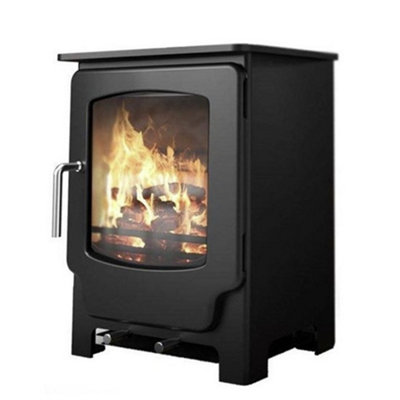 Modern Metallic Black 4.3kw DEFRA Multifuel Stove + Direct Air Box