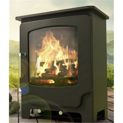 Modern Metallic Black 4.3kw DEFRA Multifuel Stove
