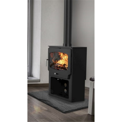 Modern Metallic Black 5kw DEFRA Wood Burning Tall Stove