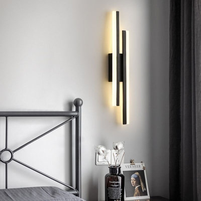 Modern Minimalist Strip Wall Lamp  Black Linear Wall Sconce Indoor 20W Wall Mounted LED Lights 3 Color