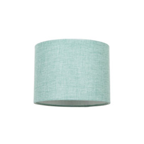 Modern Mint Linen Fabric Small 8 Drum Lamp Shade with Silver Satin Inner Lining