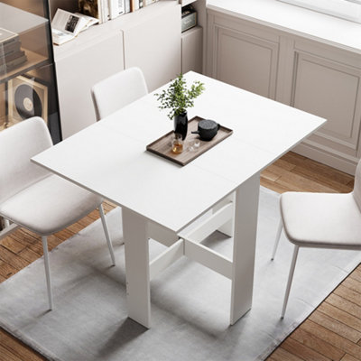 Modern Mobile Drop Leaf Folding Table Dining Table with Storage